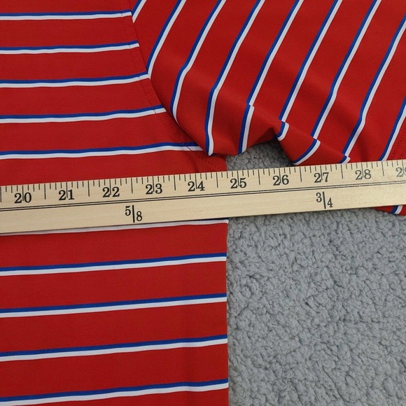 FootJoy Polo Shirt Mens XL Red Striped Striped Embroidered Collared Athletic - Picture 9 of 11